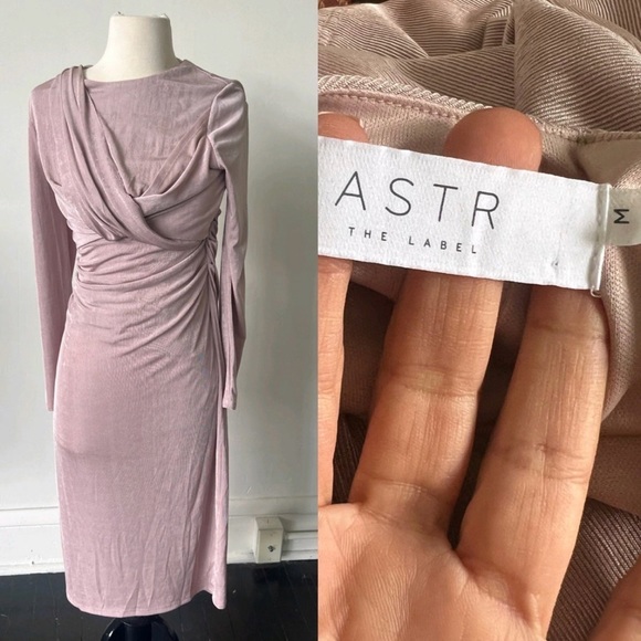 ASTR The Label Mauve Ruched Midi Dress - Picture 4 of 13